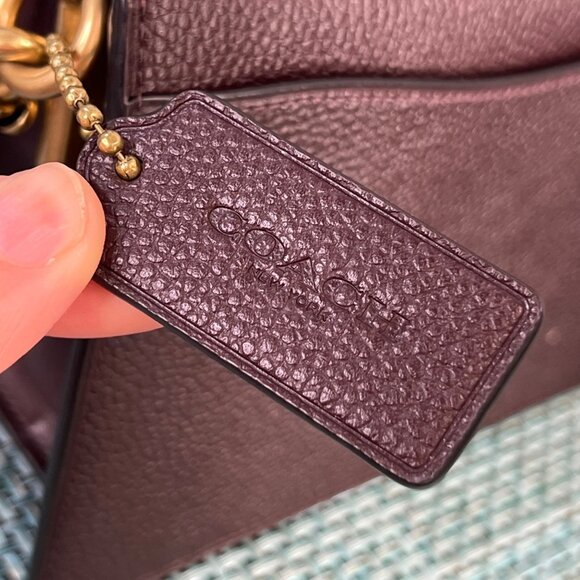 RARE Coach Oxblood Leather Suede Tabby 26 Pave Gem / Crystals - Picture 6 of 16